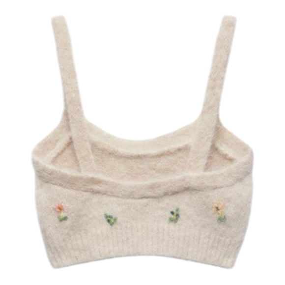 Zara Beaded Alpaca Knit Crop Top - Picture 3 of 8